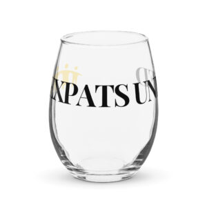 Expats United Stemless wine glass