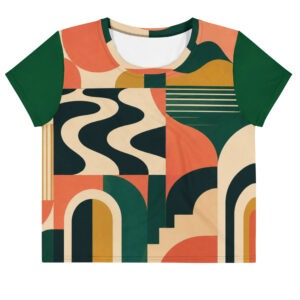 Retro Tropicalia All-Over Print Crop Tee