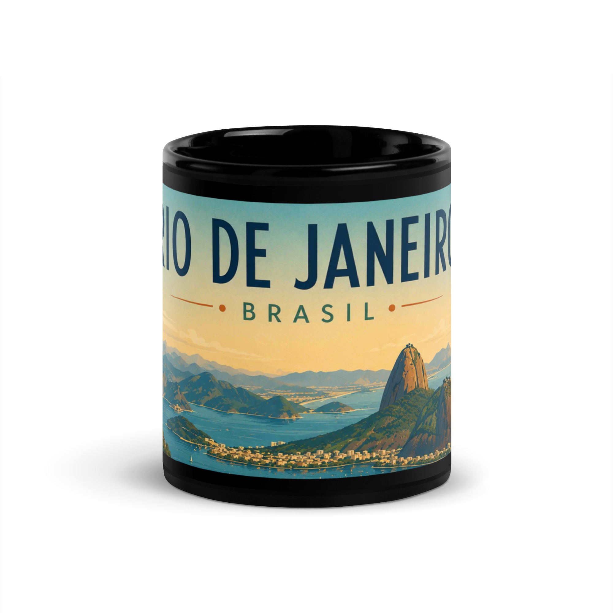 Rio de Janeiro Black Glossy Mug