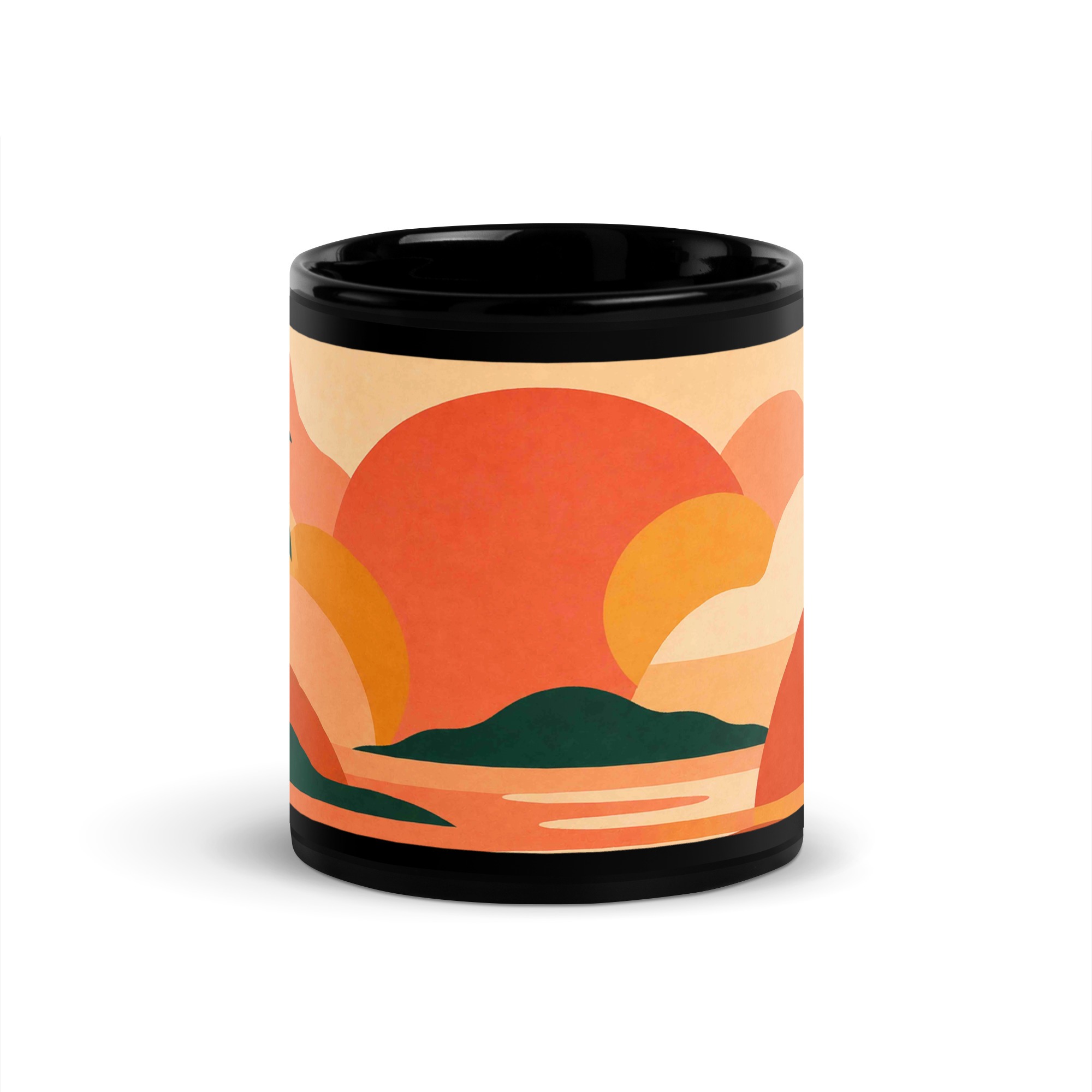 Tropicalia Black Glossy Mug