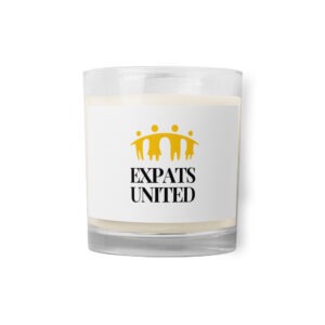 Expats United Glass jar soy wax candle