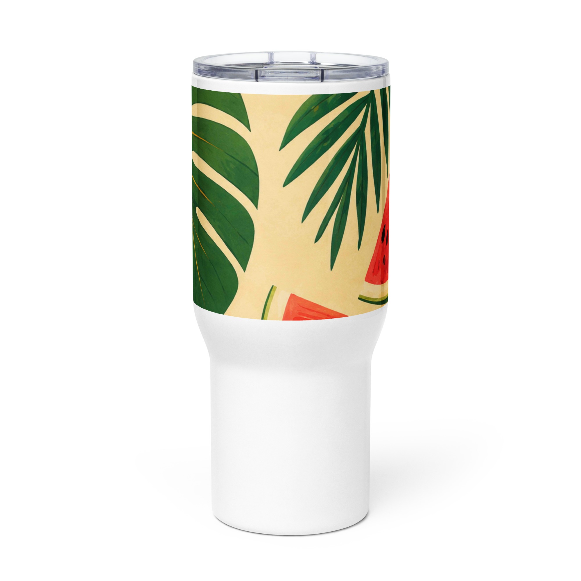 Melanciaga Travel mug with a handle
